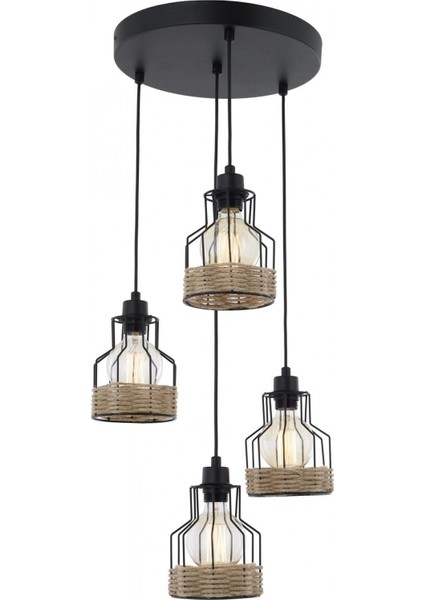 AV-1584-4T-BSY Siyah Boyalı Modern Avize