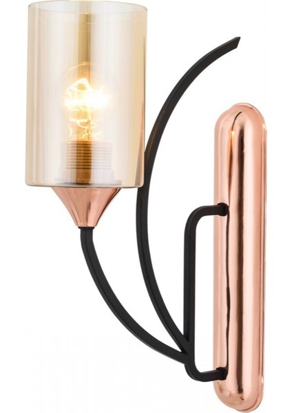 AP-1660-1BSY Siyah Boyalı Aplik E27 Metal Cam 9x22cm