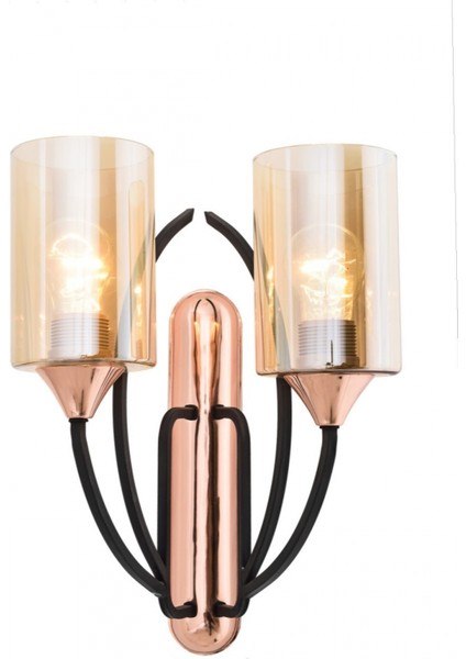 AP-1660-2BSY Siyah Boyalı Aplik E27 Metal Cam 24x18cm