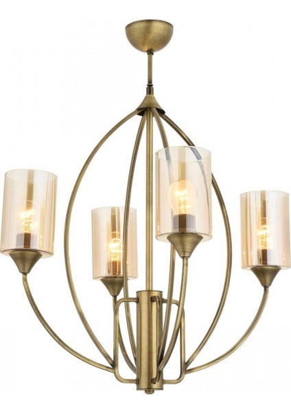AV-1660-4E Eskitme Kaplama Modern Avize E27 Metal Cam 58cm