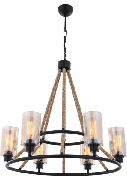 AV-4145-6BSY Siyah Boyalı Modern Avize