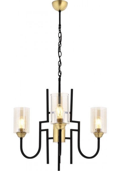 AV-4163-3E Eskitme Kaplama Modern Avize E27 Metal Cam 62cm
