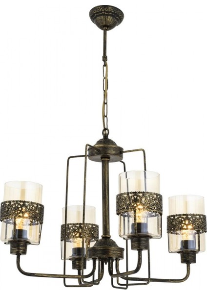 AV-4196-4E Eskitme Kaplama Modern Avize E27 Metal Cam 56cm