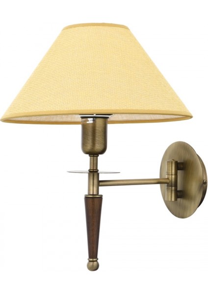 HAP-9009-1E Eskitme Kaplama Aplik E27 Metal Ahşap Kumaş 20x24cm