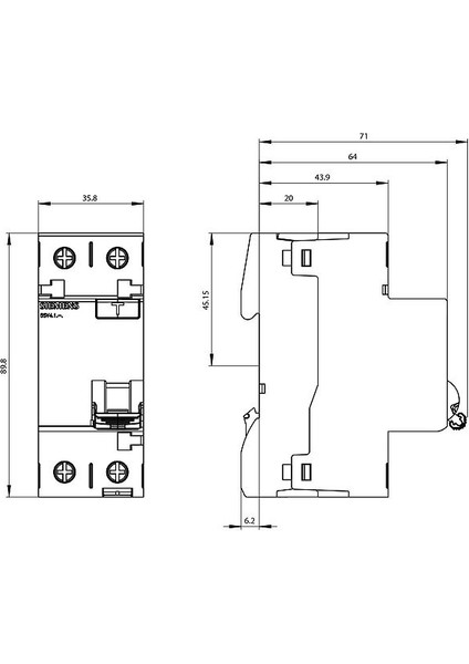 5Sv4314-0 40A 30Ma 230V (Faz+Nötr) Kaçak Akım Koruma Rölesi