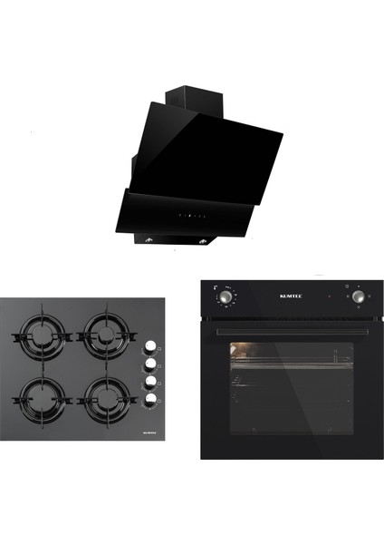 18-24 Siyah Cam Ankastre Set (KO-735 + KO-40 THDSF + KO-A6S2)