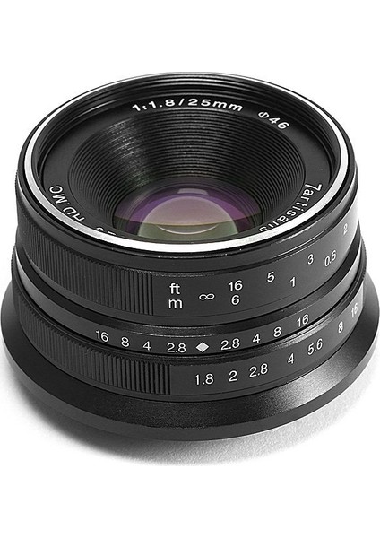Objektif 7Artisans 25mm F1.8 Manual Focus Prime Fixed Lens