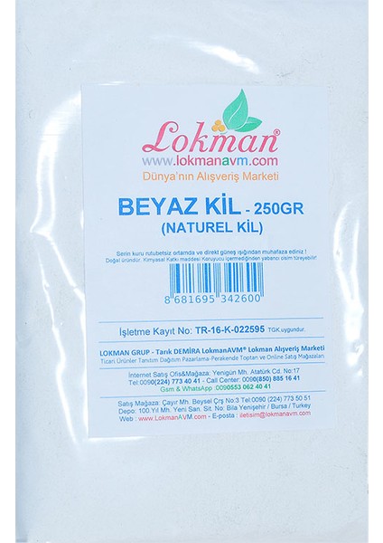 Lokman Avm Beyaz Kil 100 gr fiyatları