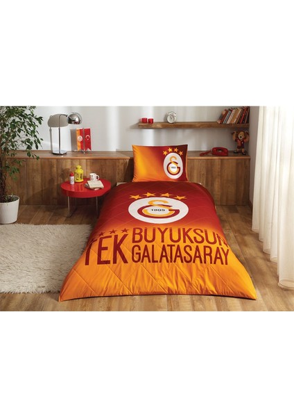 Galatasaray 4 Yıldızlı Tek Kişilik Yatak Örtüsü