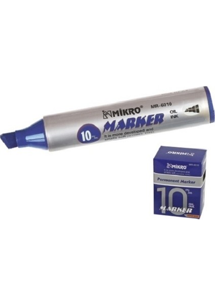 Permanent Marker Kalem Jumbo Boy Kesik Uç 12Li Eko Paket Mavi