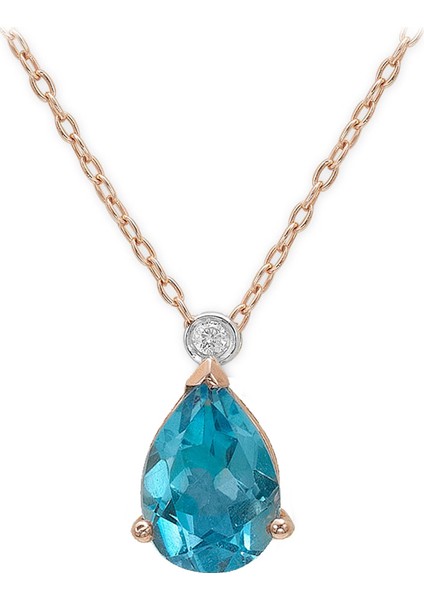 Ariş Pırlanta Pırlanta Damla Blue Topaz Kolye