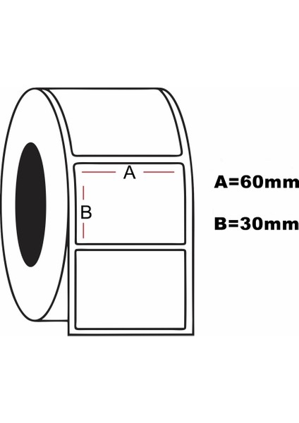 Termal Barkod Etiketi 30X60 Mm