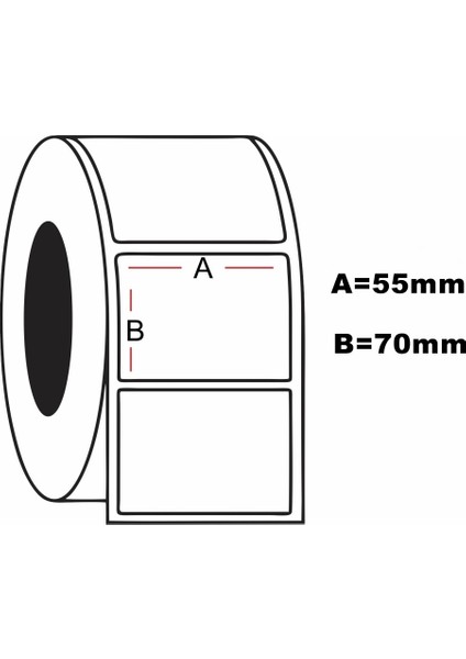 Termal Barkod Etiketi 70X55 Mm