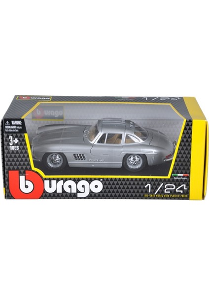 Burago 1/24 Ölçek 1954 Mercedes-Benz 300 SL Klasik Model Araba - Gri