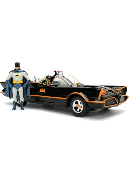 Jada Toys 1/24 Die Cast Model 1966 Classic TV Serisi Batman İle Robin Figür ve Batmobile