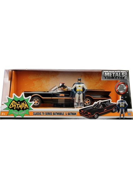 Jada Toys 1/24 Die Cast Model 1966 Classic TV Serisi Batman İle Robin Figür ve Batmobile