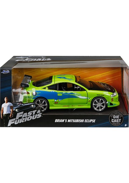 Toys 1/24 Ölçek Fast and Furious Brian's Mitsubishi Eclipse Model Araba