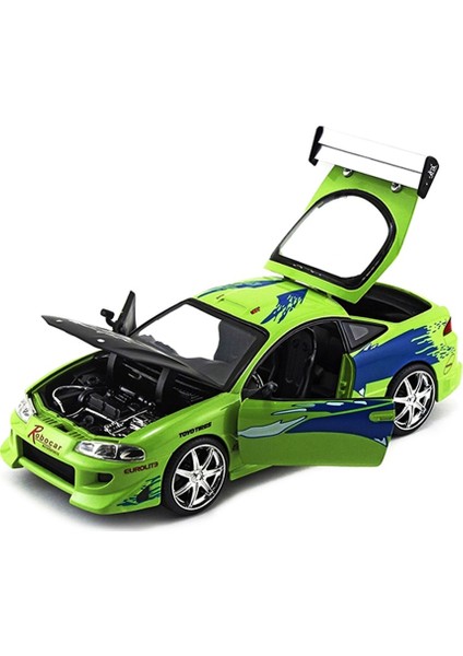 Toys 1/24 Ölçek Fast and Furious Brian's Mitsubishi Eclipse Model Araba