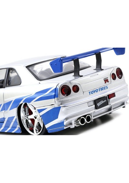 Jada Toys 1/24 Ölçek Fast and Furious Brian's Nissan Skyline GT-R Model Araba