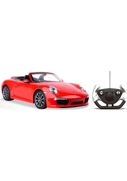 R/C 1/12 Uzaktan Kumandalı Porsche 911 Carrera S Işıklı Araba - Kırmızı
