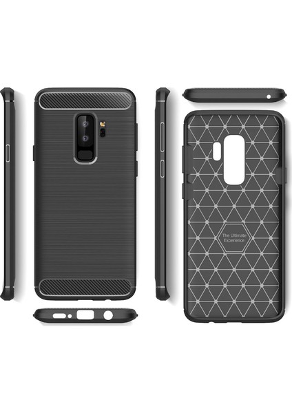 Samsung Galaxy S9 Brushed Carbon Fiber Silikon TPU Kılıf