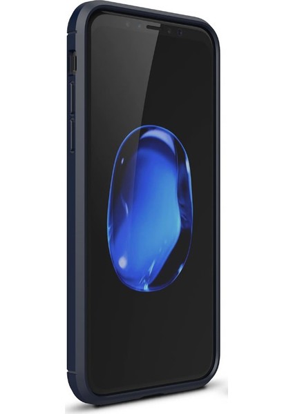 Apple iPhone X Brushed Carbon Fiber Silikon Kılıf + Tempered Ekran Koruyucu Cam