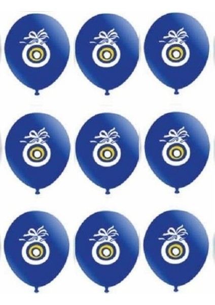 32 Adet Koyu Mavi Nazar Boncuklu Balon Sünnet Helyumla Uçan