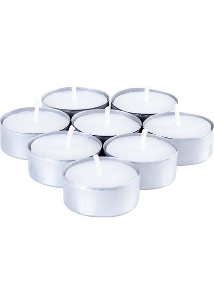 100 Adet Düz Beyaz Tealight Mum Küçük Yuvarlak Sevgiliye Sürpriz