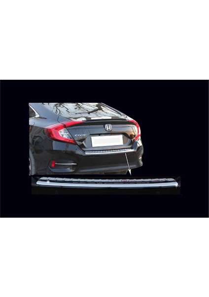 Honda Civic 10 Arka Tampon Eşiği Paslanmaz Çelik 2016 Üzeri Modeller