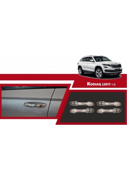 Skoda Kodiaq Krom Sensörsüz Kapı Kolu 4 Kapı 2017-