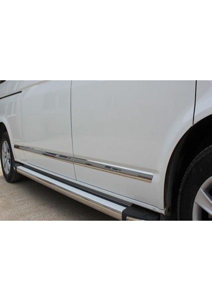 Volkswagen T5 Caravelle Yan Kapı Çıtası 7 Parça Paslanmaz Çelik Uzun Şase 2003-2010 Modeller