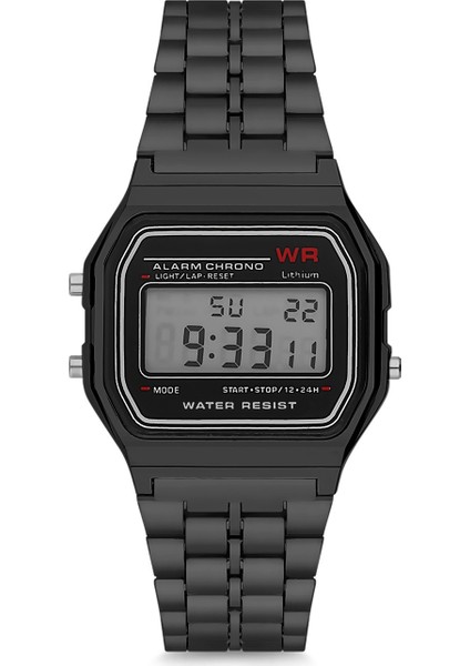 Unisex Siyah Metal Kordonlu Dijital Kol Saati APL81B0412M01