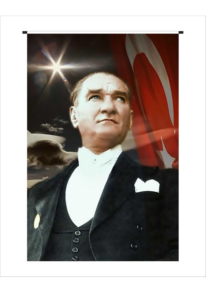 Gönder Bayrak Atatürk Posteri Raşel Kumaş - 500 x 750 cm