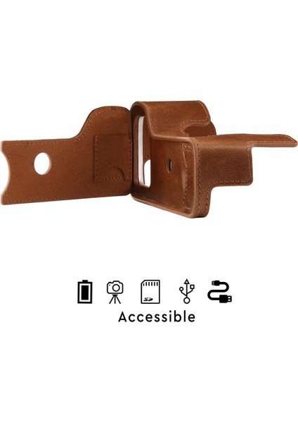 Sony Alpha A7 III, A7R III, A9 (Tek Dip) Hakiki Deri Kamera Çantası modelleri