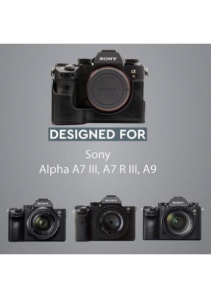Sony Alpha A7 III, A7R III, A9 (Tek Dip) Hakiki Deri Kamera Çantası fırsatları