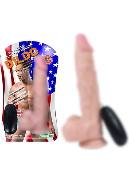 23 cm Vantuzlu Titreşimli Realistik Vibratör Penis Dildo