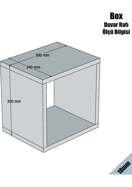 Variant Box Duvar Rafı Ceviz