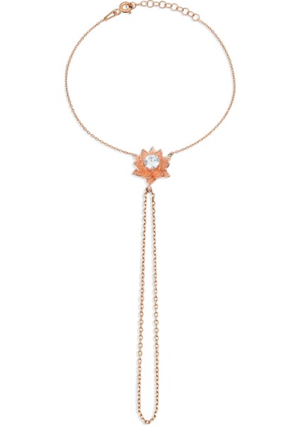 Zirkon Taşlı Gümüş Çiçek Şahmeran