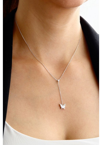 Sallantılı Gümüş Kelebek Kolye fiyatları