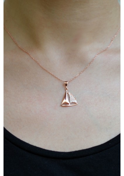 Zirkon Taşlı Gümüş Yelkenli Kolye fiyatları