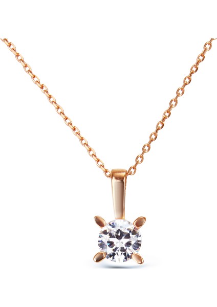 Gümüş Rose Tek Taş Set S014502