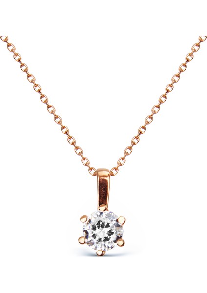 Gümüş Rose Tek Taş Set S014902