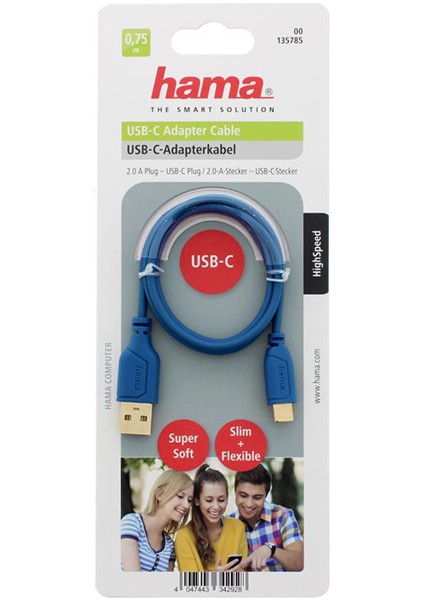 USB - C/Type - C Kablo 0.75 m - Mavi HM.135785