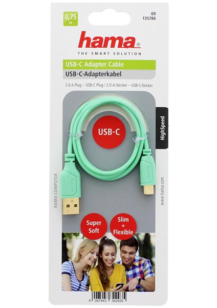 USB - C/Type - C Kablo 0.75 m - Yeşil HM.135786