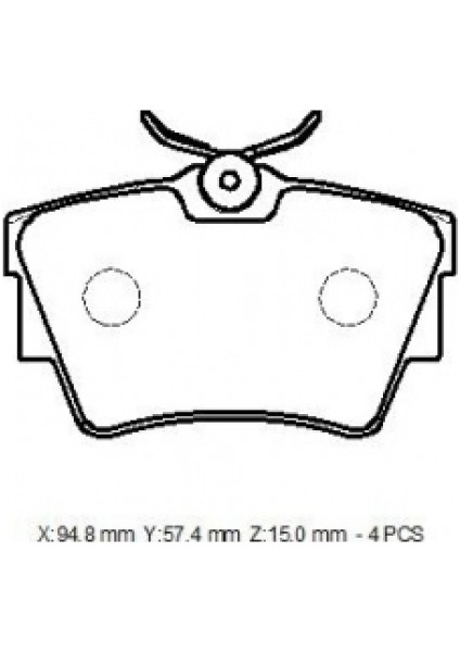 Opel Vivaro- 2004/2008 Arka Fren Balatası (Disk)(94,8X57,4X15) (Bramax)