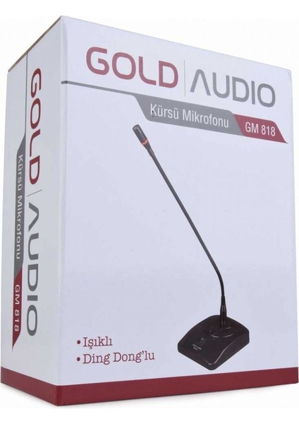 Gm-818 Kablolu Kürsü Mikrofonu Işıklı Ding Donglu