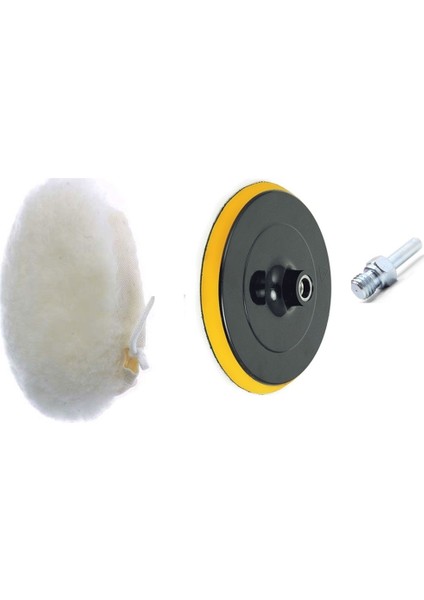 Pasta Cila Polisaj Uygulamak İçin 115 Cırt Taban Peluş Bone Spiral Matkap Takma Aparatı Seti