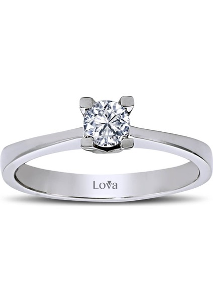 Lova E Renk 0,26 Karat Pırlanta Tektaş Yüzük 1020005