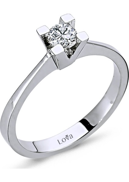 Lova E Renk 0,22 Karat Pırlanta Tektaş Yüzük 1020012
