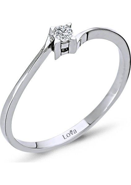 Lova F Renk 0,05 Karat Pırlanta Tektaş Yüzük 1020121